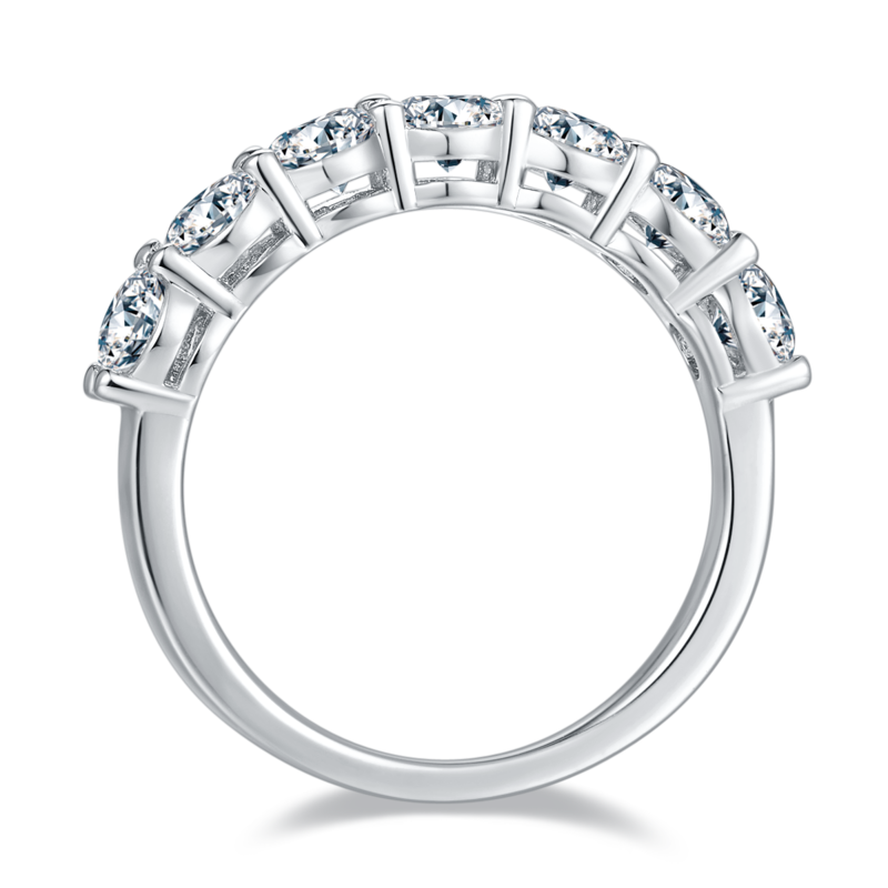 Circular S925 Silver Plated Platinum Moissanite Diamond Women's Ring 2.1 Carat D-Class